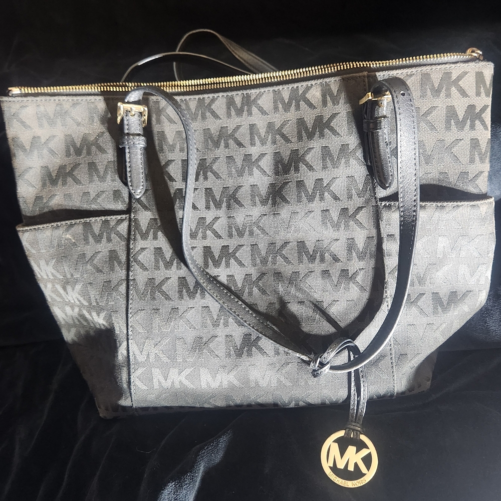 Michael Kors Black Leather Trim Tote